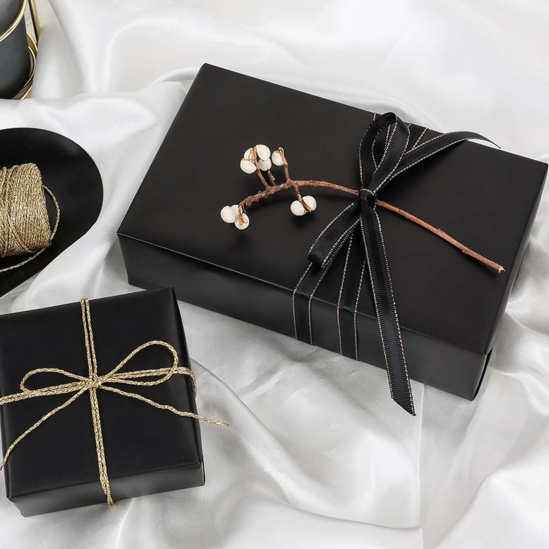 NESCCI Matte Metal Black Wrapping Paper, Solid Color Paper,Gift Wrapping Paper,Perfect for Wedding,Valentine's Day,Birthday, Christmas,Baby Shower,DIY Bouquet (17 Inches X 32.8 Feet) - Image 4
